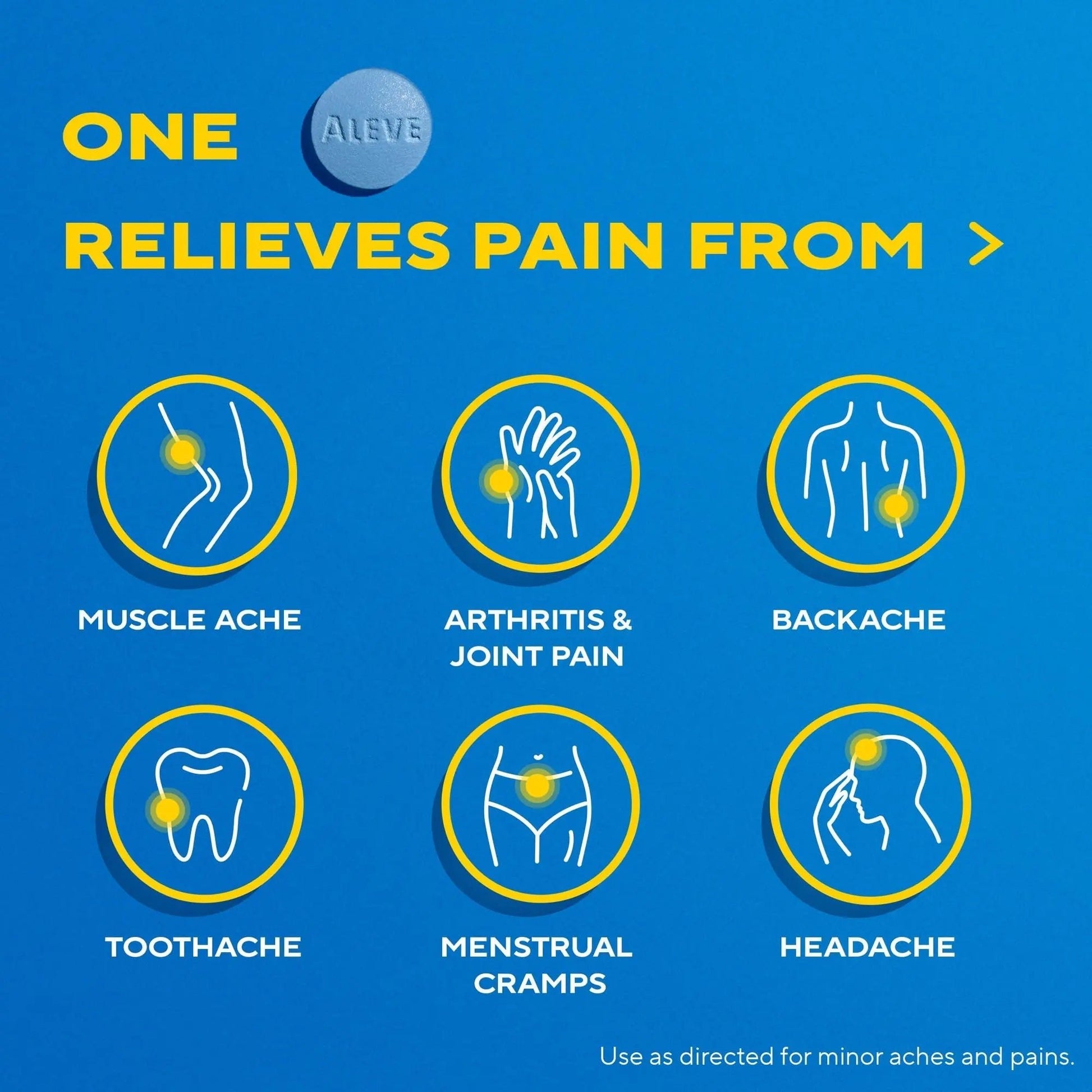 Aleve Back & Muscle Pain Relief Naproxen Sodium Tablets, Pain Reliever & Fever Reducer, Medicine for Body , 250 Count - dailyvitalstore