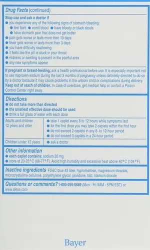 Aleve Caplets, Naproxen Sodium 220 mg (NSAID), Pain Reliever/Fever Reducer, 1 Orthopedic Surgeon Recommended, 270 Count - dailyvitalstore