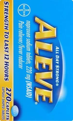 Aleve Caplets, Naproxen Sodium 220 mg (NSAID), Pain Reliever/Fever Reducer, 1 Orthopedic Surgeon Recommended, 270 Count - dailyvitalstore