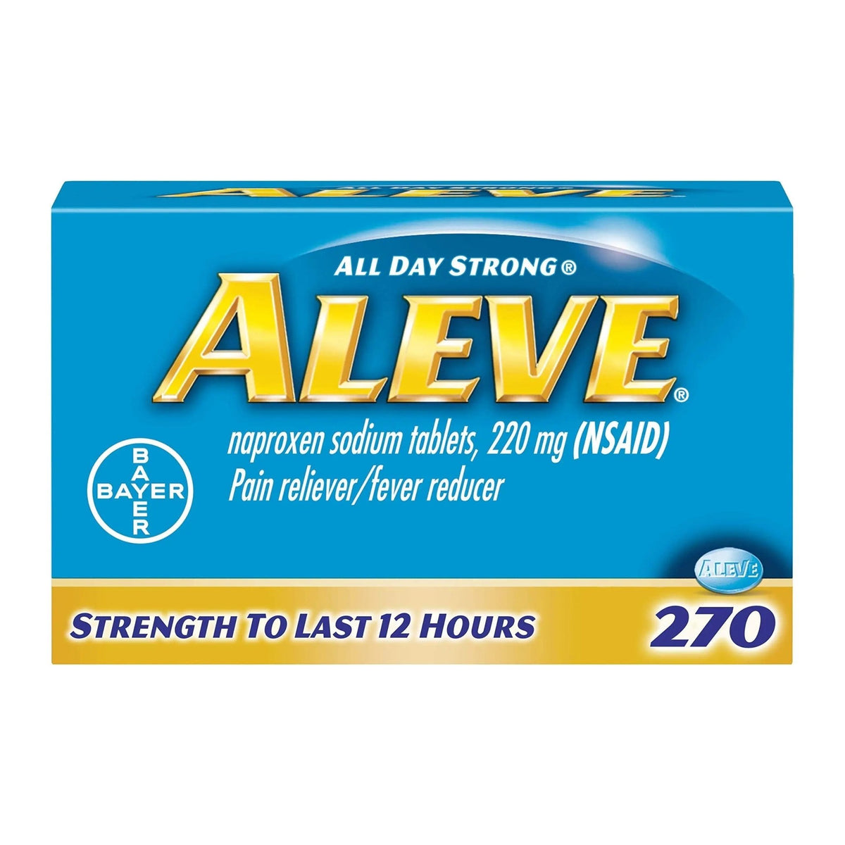 Aleve Caplets, Naproxen Sodium 220 mg (NSAID), Pain Reliever/Fever Reducer, 1 Orthopedic Surgeon Recommended, 270 Count - dailyvitalstore