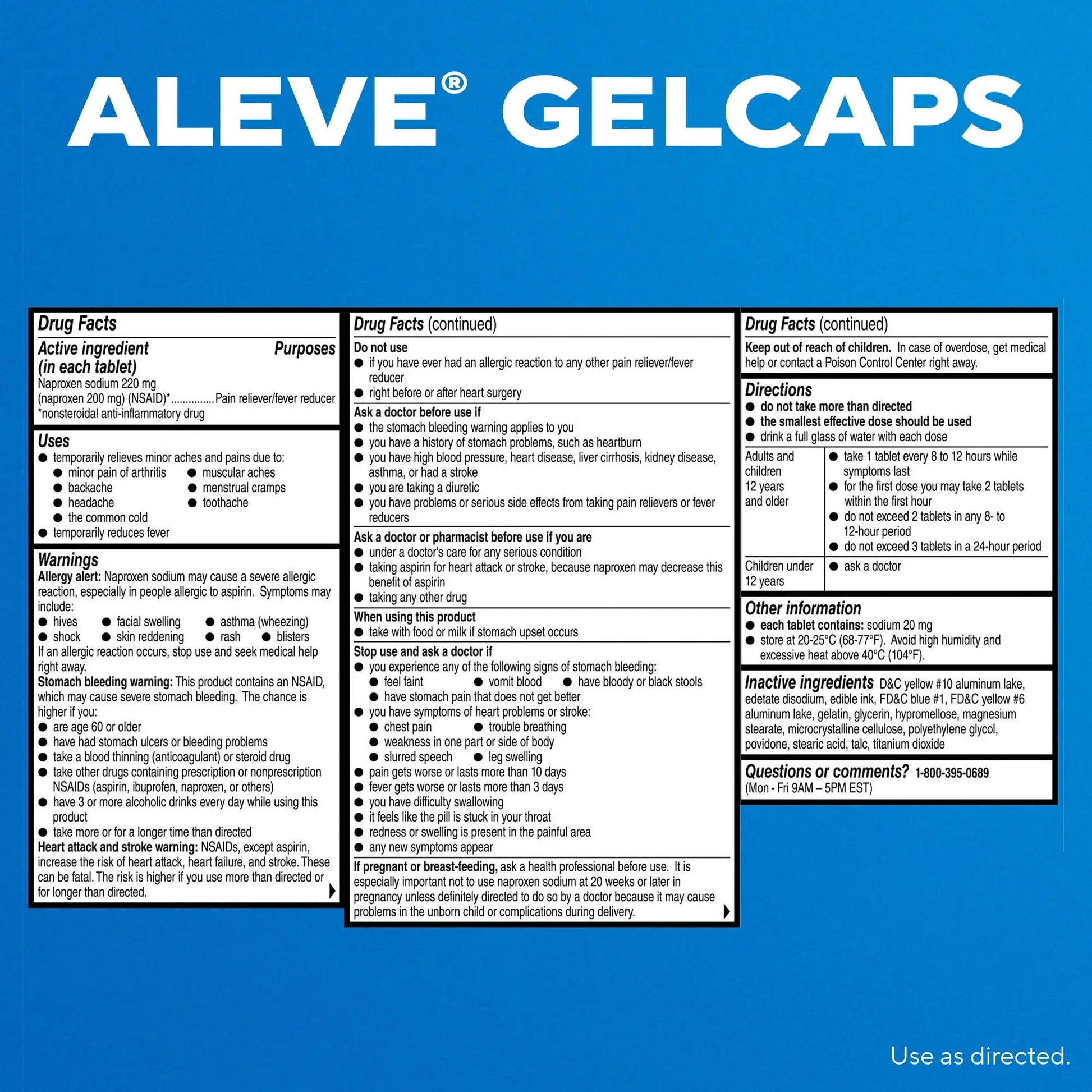 Aleve Gelcaps with Easy Open Arthritis Cap, Naproxen Sodium, Medication for Arthritis Pain, 160 Count - dailyvitalstore