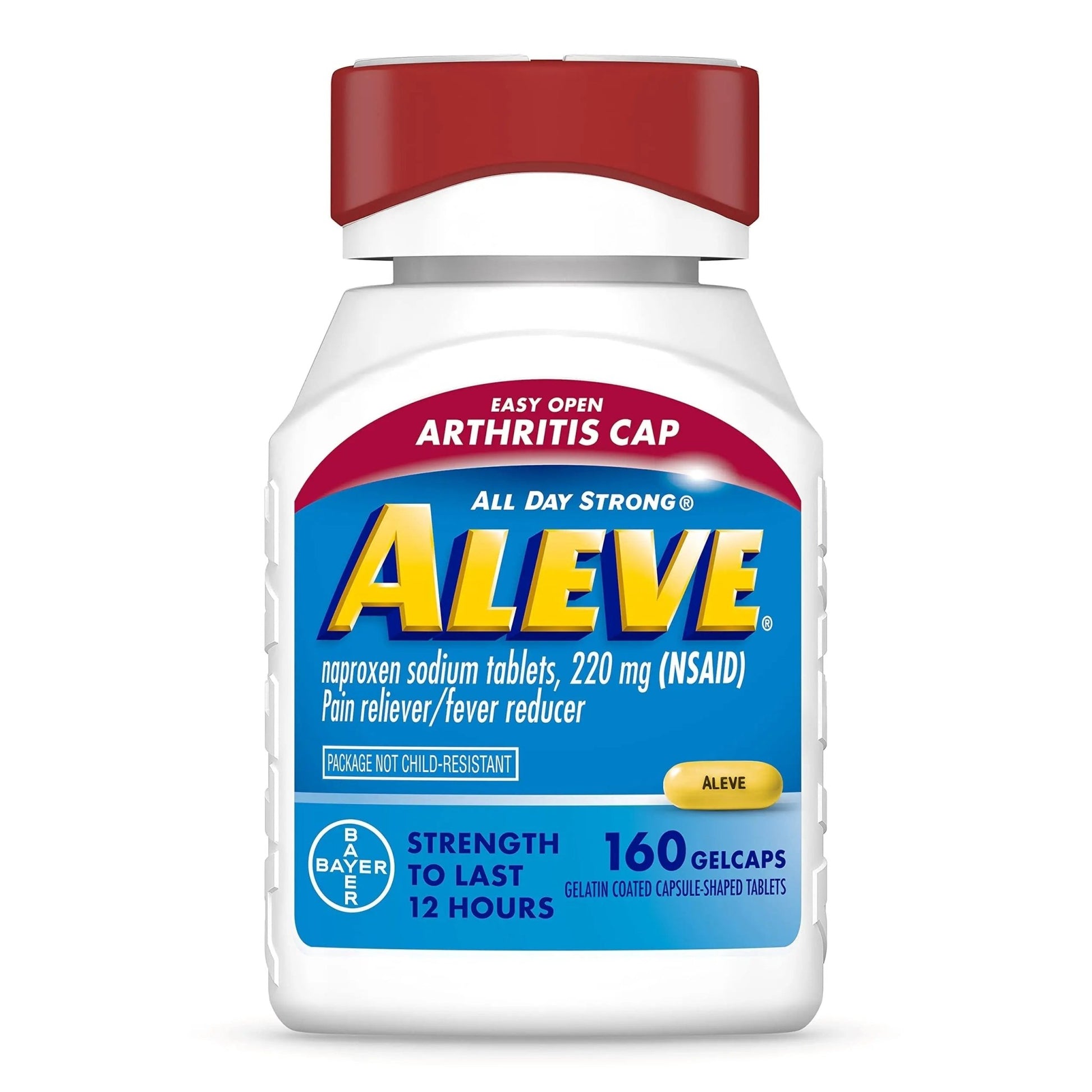 Aleve Gelcaps with Easy Open Arthritis Cap, Naproxen Sodium, Medication for Arthritis Pain, 160 Count - dailyvitalstore