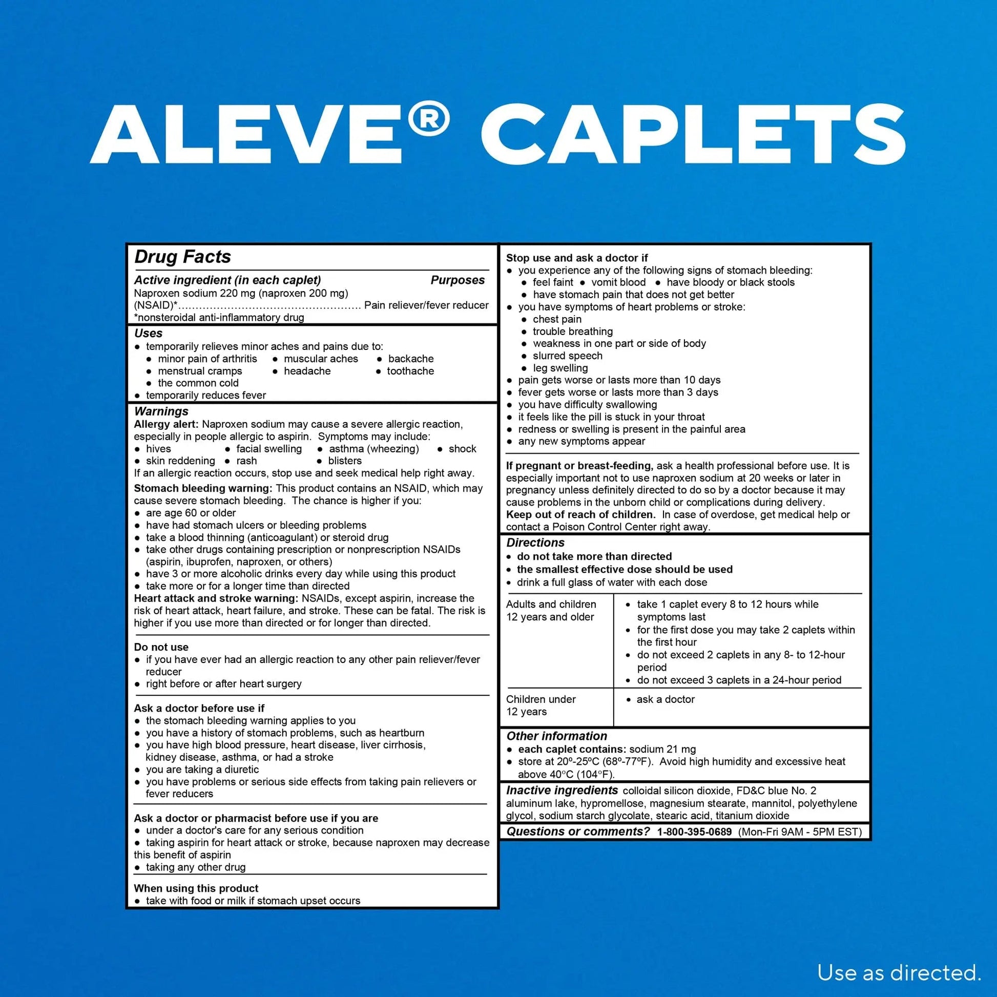 Aleve Pain Relief Naproxen Sodium Caplets ‐ 24 Count - dailyvitalstore