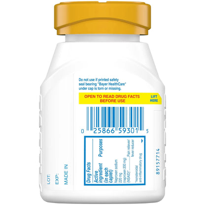 Aleve Pain Reliever & Fever Reducer Naproxen Sodium Caplets, Body Pain Relief, 270 Count - dailyvitalstore