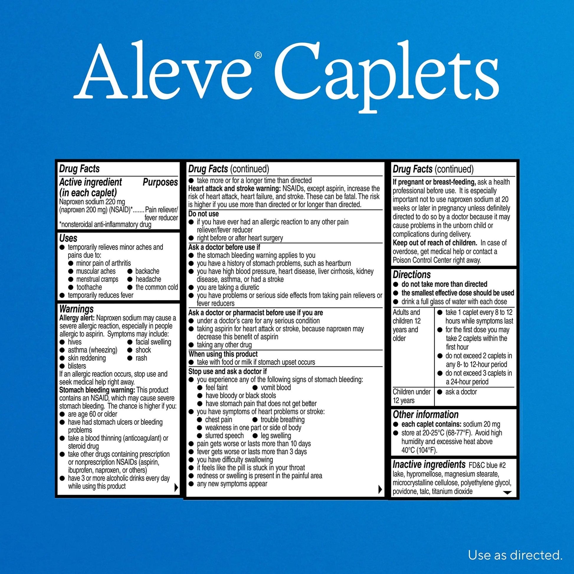 Aleve Pain Reliever & Fever Reducer Naproxen Sodium Caplets, Body Pain Relief, 270 Count - dailyvitalstore