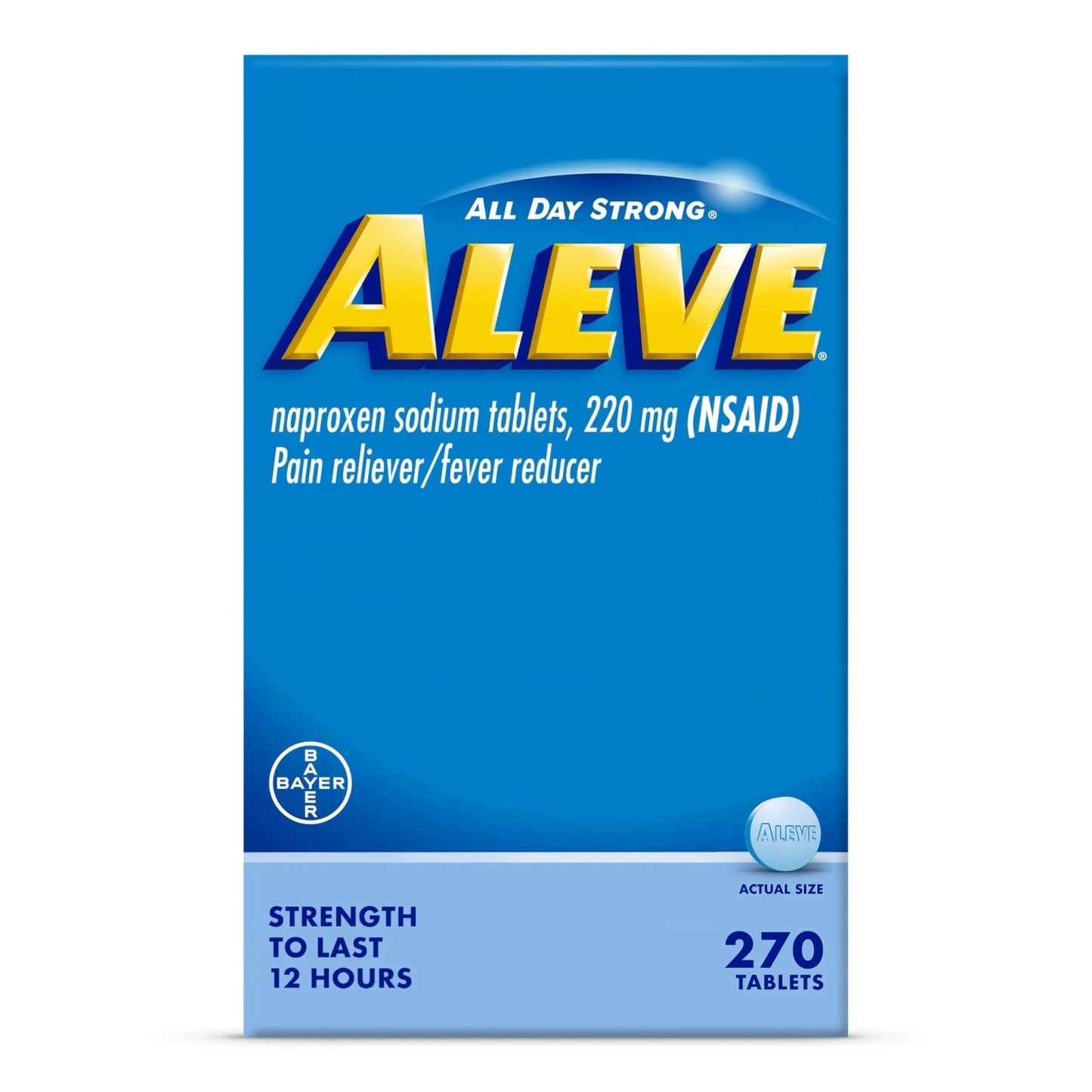 Aleve Pain Reliever & Fever Reducer Tablets, Naproxen Sodium, Headache, Back and Body Pain Relief Medicine, 270 Count - dailyvitalstore