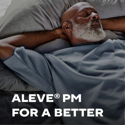 Aleve PM Sleep Aid Plus Pain Reliever Caplets, Naproxen Sodium & Diphenhydramine HCl, Nighttime, 120 Count - dailyvitalstore