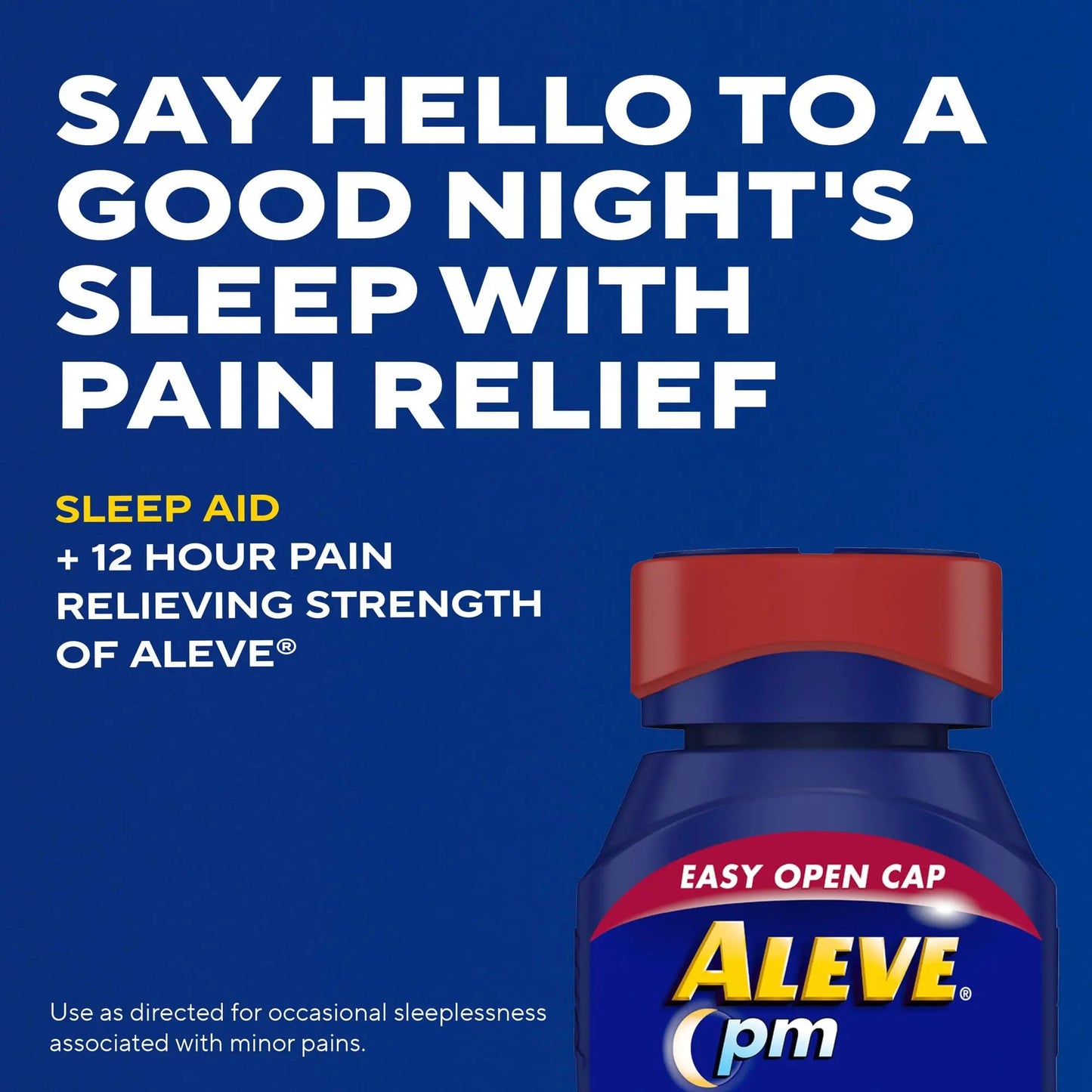Aleve PM Sleep Aid Plus Pain Reliever Caplets, Naproxen Sodium & Diphenhydramine HCl, Nighttime, 120 Count - dailyvitalstore