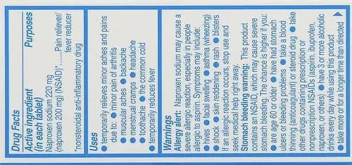 Aleve Tablets with Naproxen Sodium, 220mg (NSAID) Pain Reliever/Fever Reducer, 24 Count, Blue - dailyvitalstore