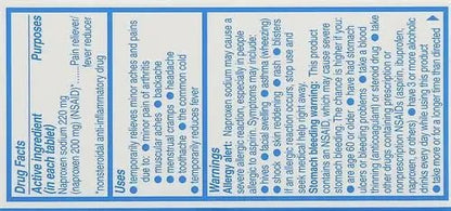 Aleve Tablets with Naproxen Sodium, 220mg (NSAID) Pain Reliever/Fever Reducer, 24 Count, Blue - dailyvitalstore