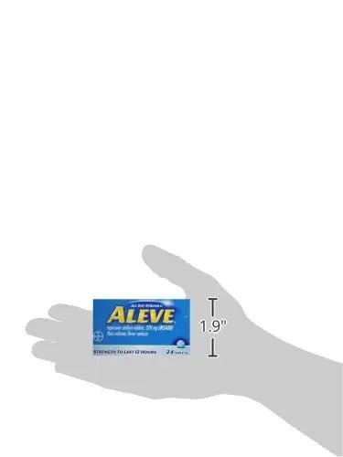 Aleve Tablets with Naproxen Sodium, 220mg (NSAID) Pain Reliever/Fever Reducer, 24 Count, Blue - dailyvitalstore