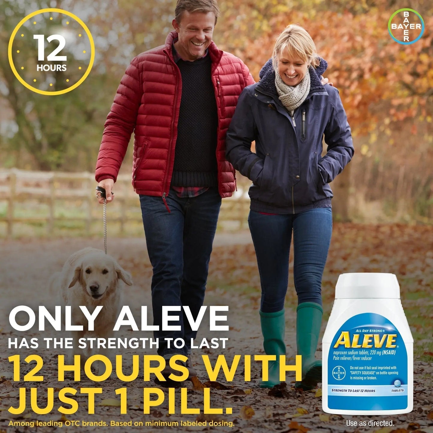 Aleve Tablets with Naproxen Sodium, 220mg (NSAID) Pain Reliever/Fever Reducer, 24 Count, Blue - dailyvitalstore
