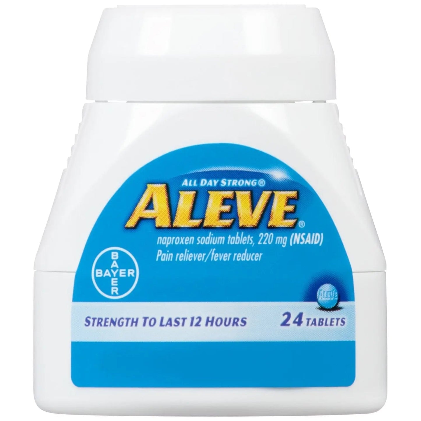 Aleve Tablets with Naproxen Sodium, 220mg (NSAID) Pain Reliever/Fever Reducer, 24 Count, Blue - dailyvitalstore