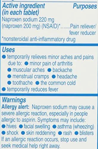 Aleve Tablets with Naproxen Sodium, 220mg (NSAID) Pain Reliever/Fever Reducer, 24 Count, Blue - dailyvitalstore