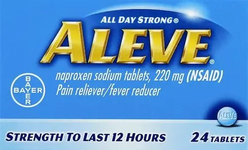 Aleve Tablets with Naproxen Sodium, 220mg (NSAID) Pain Reliever/Fever Reducer, 24 Count, Blue - dailyvitalstore