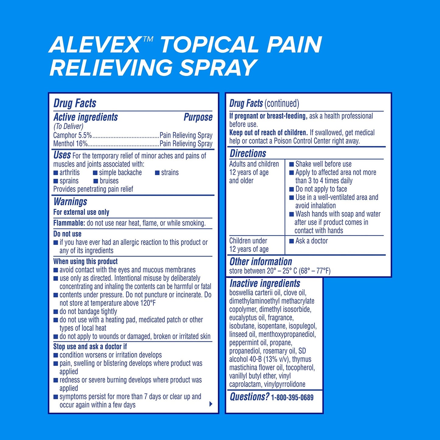 AleveX Pain Relieving Spray, Fast Acting & Fast Drying for Targeted Pain Relief, 3.2 oz Spray - dailyvitalstore