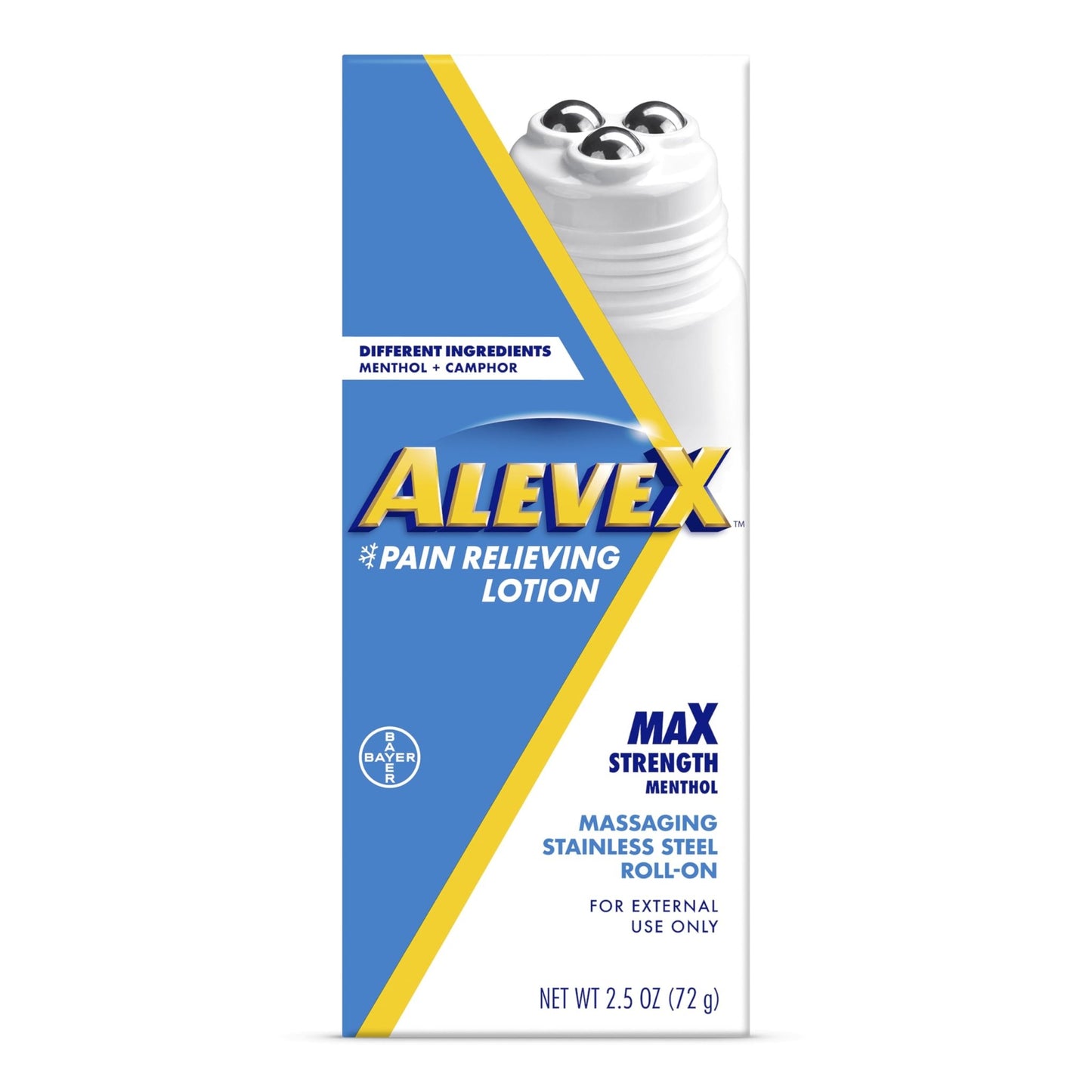 AleveX Topical Pain Relief Lotion with Rollerball Applicator - Long Lasting Arthritis and Muscle Pain Relief, 2.5 oz - dailyvitalstore