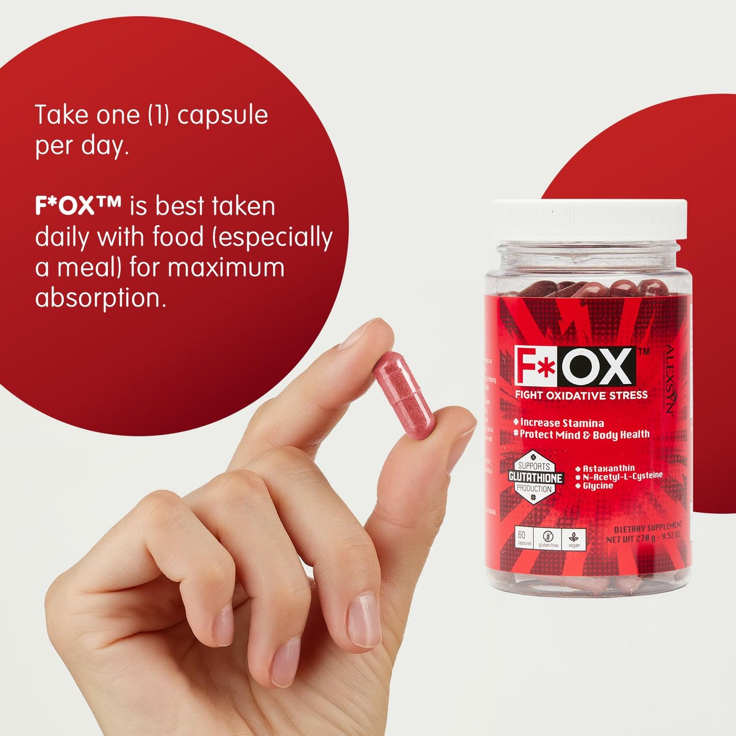 Alexsyn Antioxidant Support Formula – Concentrated Vegan & Gluten-Free Capsules – Helps Defend Against Oxidative Stress and Maintain Daily Vitality – 60 Capsules - dailyvitalstore