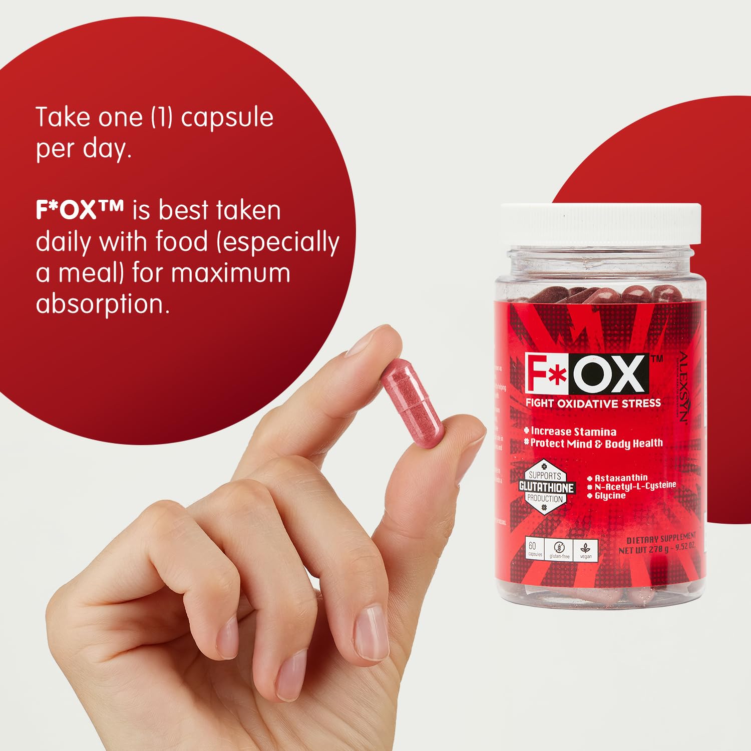 Alexsyn Antioxidant Support Formula – Concentrated Vegan & Gluten-Free Capsules – Helps Defend Against Oxidative Stress and Maintain Daily Vitality – 60 Capsules - dailyvitalstore