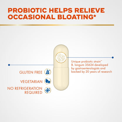 Align Probiotic Bloating Relief + Food Digestion, Probiotics for Women and Men, 1 Doctor Recommended Brand‡, Promotes Digestive Health and Helps Support - dailyvitalstore