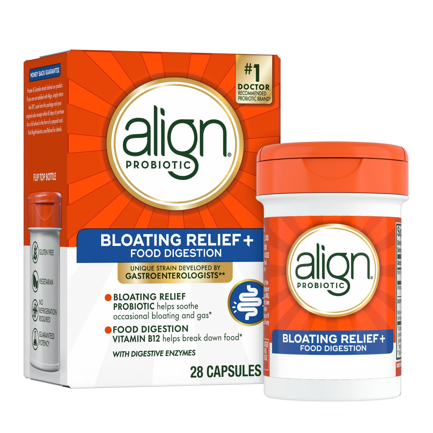 Align Probiotic Bloating Relief + Food Digestion, Probiotics for Women and Men, 1 Doctor Recommended Brand‡, Promotes Digestive Health and Helps Support - dailyvitalstore