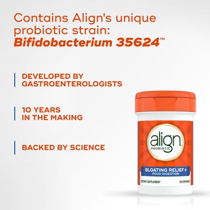 Align Probiotic Bloating Relief + Food Digestion, Probiotics for Women and Men, 1 Doctor Recommended Brand‡, Promotes Digestive Health and Helps Support - dailyvitalstore