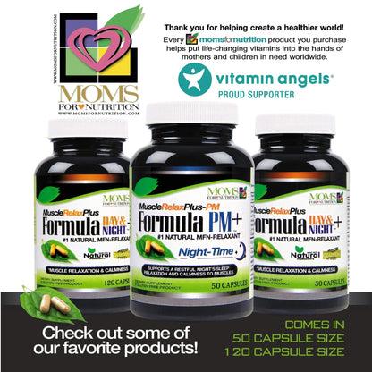 All Natural Muscle Relax Formula Plus - 50 Capsules - Daytime/Nighttime Natural Relaxant - dailyvitalstore