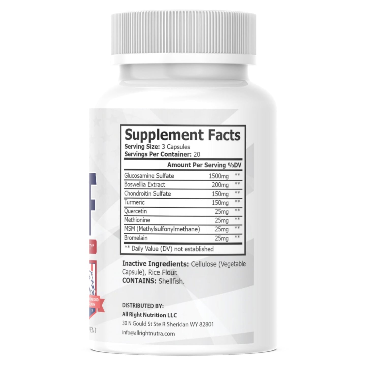 All Right Nutrition Joint Chief - Joint & Muscle Support - Mobility Aid - 60 Capsules - dailyvitalstore