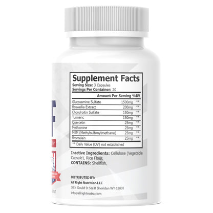 All Right Nutrition Joint Chief - Joint & Muscle Support - Mobility Aid - 60 Capsules - dailyvitalstore