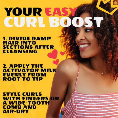 AllDay Locks Classic Easy Care Curl Activator - Activator Product for Curly Hair, Defines & Moisturizes Strands, Milky Cream Product for Men and Women, Easy Curling and Styling - 7.7 oz Bottle - dailyvitalstore