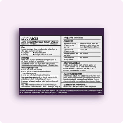 Allegra Adult 24-Hour Allergy Relief Gelcaps, Non-Drowsy Indoor and Outdoor Allergy Medicine, 180 mg Fexofenadine HCI Antihistamine Pill, 60 Count Plus 1 Count Travel Pack - dailyvitalstore