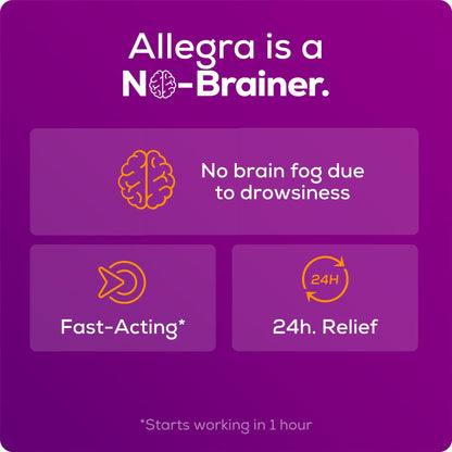 Allegra Adult 24-Hour Allergy Relief Tablets, Non-Drowsy Indoor and Outdoor Allergy Medicine, 180 mg Fexofenadine HCI Antihistamine Pill, 100-Count - dailyvitalstore