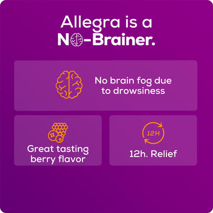 Allegra Children's 12-Hour Allergy Relief Liquid, Non-Drowsy Indoor and Outdoor Allergy Medicine, 30 mg Fexofenadine HCI Antihistamine for Kids, Berry Flavor, 8 oz - dailyvitalstore