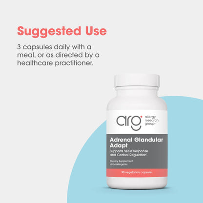 Allergy Research Group - Adrenal Glandular Adapt - Supports Healthy Stress Response and Cortisol Regulation - Hypoallergenic - 90 Vegetarian Capsules - dailyvitalstore