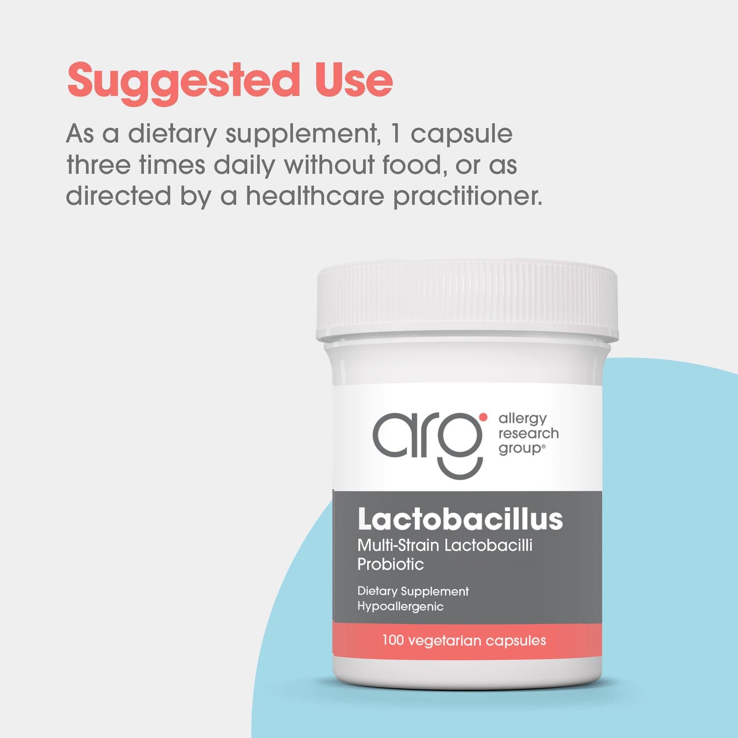 Allergy Research Group Lactobacillus Supplement - Probiotics for Men & Women, Digestive Health, Gut Health, Vegetarian Capsules - 100 Count - dailyvitalstore