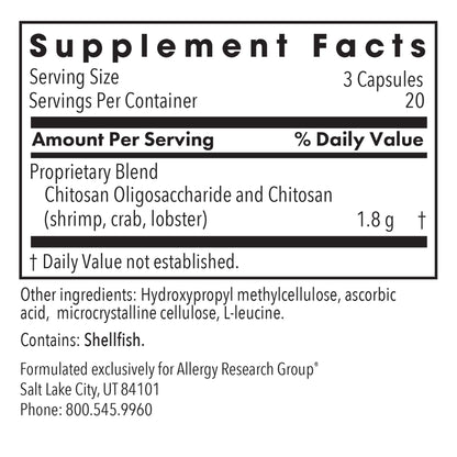 Allergy Research Group MicroChitosan Supplement - Chitosan, Chitosan Oligosaccharide, Cleansing Support Binder, Enhanced Detoxification - dailyvitalstore