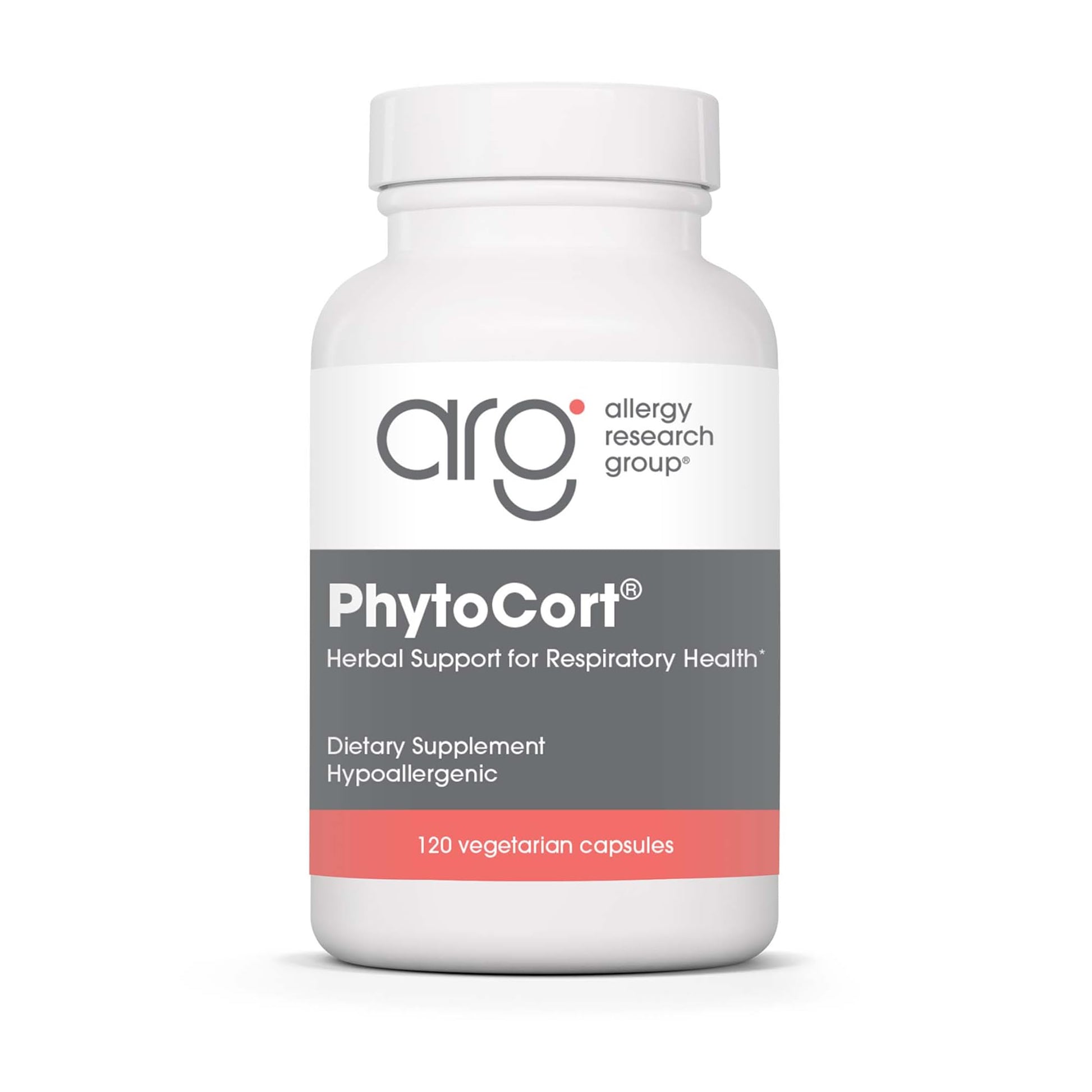 Allergy Research Group PhytoCort Supplement - Respiratory Support, Lung Health, Lung Detox, Lung Cleanse, Healthy Breathing, Herbal Support, Reishi, Licorice, Noni, Vegetarian Capsules - 120 Count - dailyvitalstore