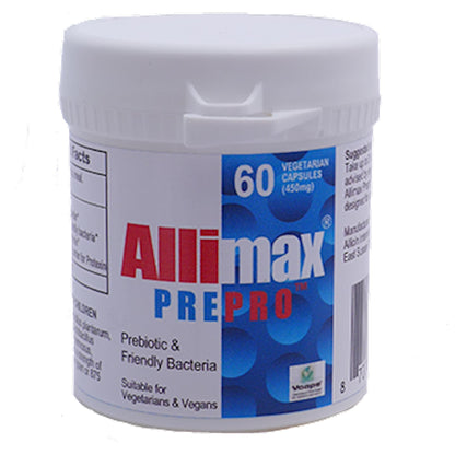 ALLIMAX Pre Pro - 60 Caps. Stabilized allicin Plus prebiotics, probiotics and Digestive enzymes. - dailyvitalstore