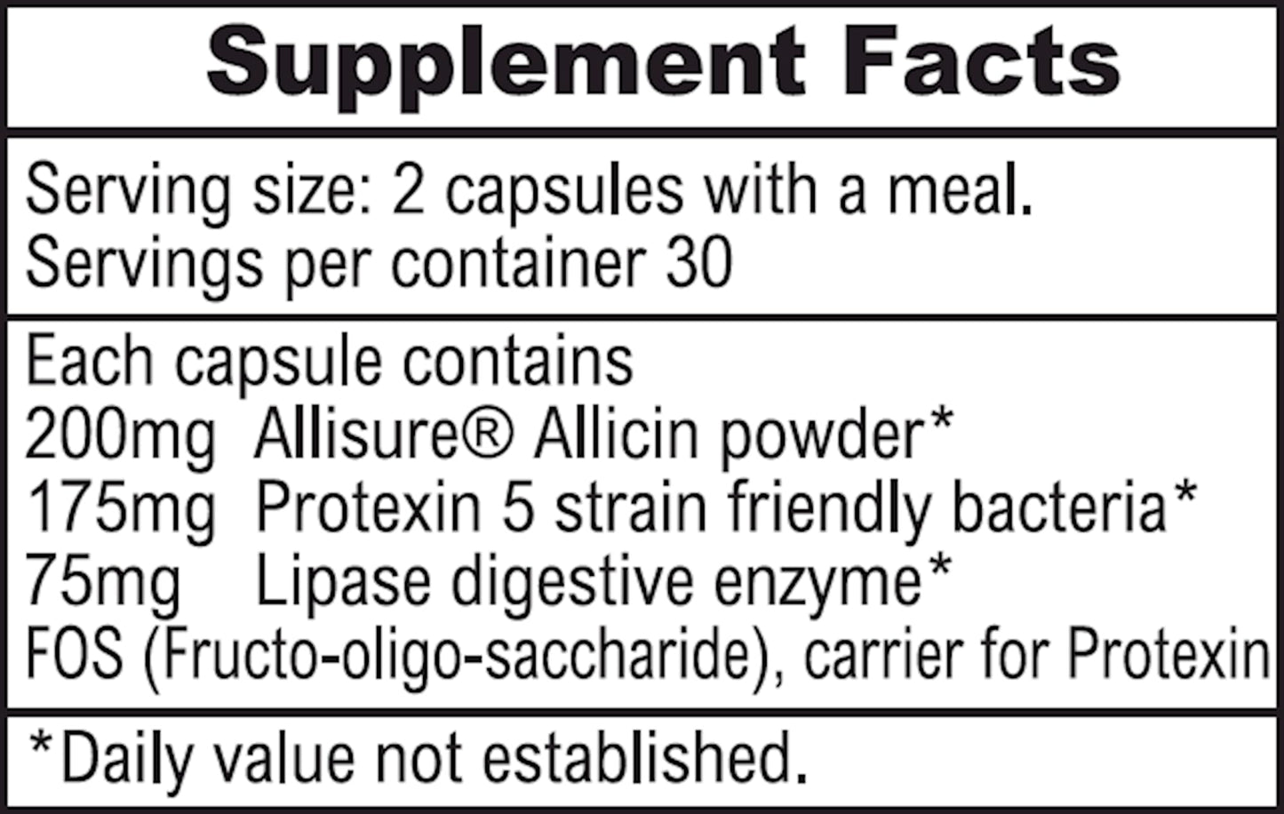 ALLIMAX Pre Pro - 60 Caps. Stabilized allicin Plus prebiotics, probiotics and Digestive enzymes. - dailyvitalstore