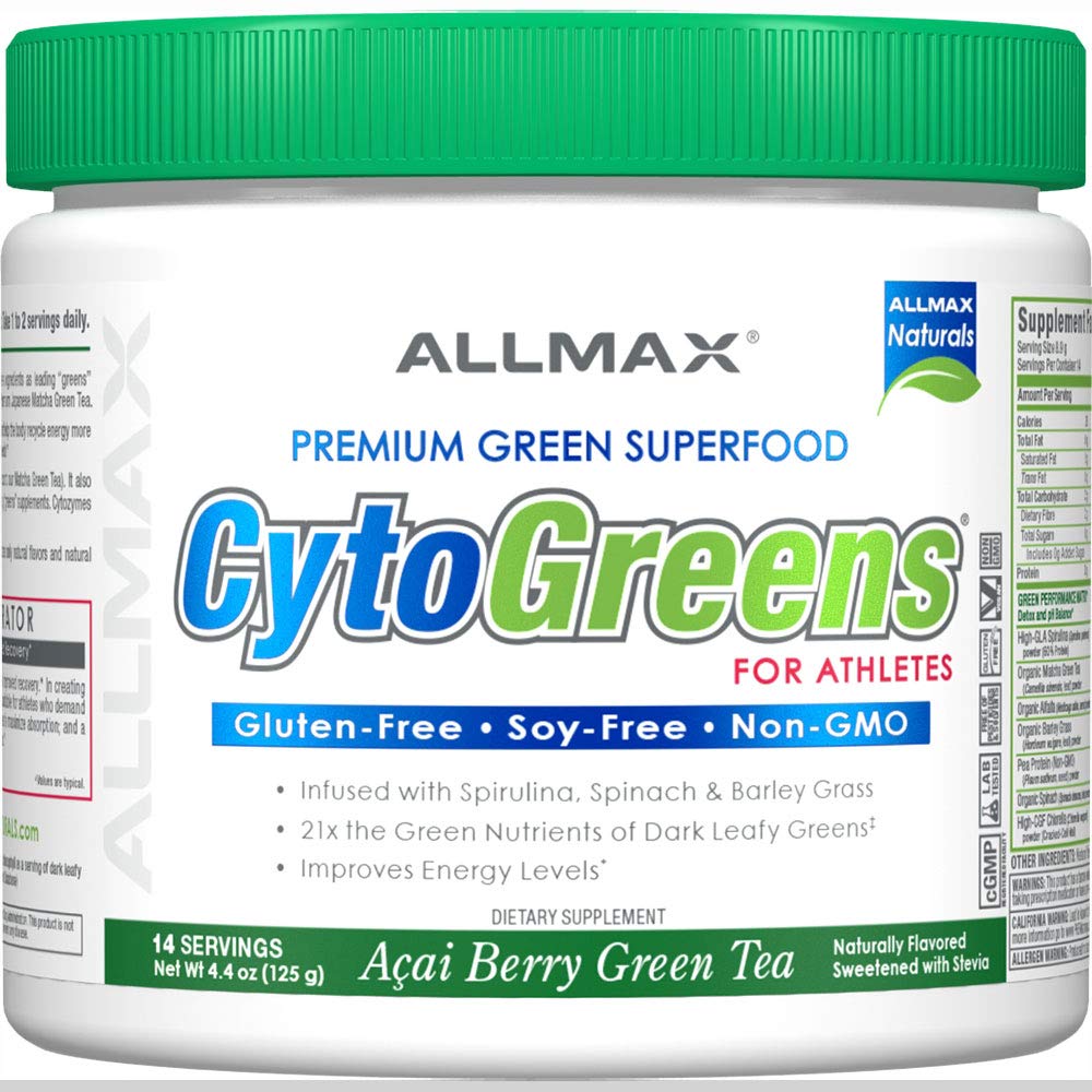 ALLMAX Naturals CytoGreens Super Greens Powder, Premium Green Superfood with Greens, Superfoods, Daily Greens Supplement, Acai Berry Green Tea, 14 Servings - dailyvitalstore
