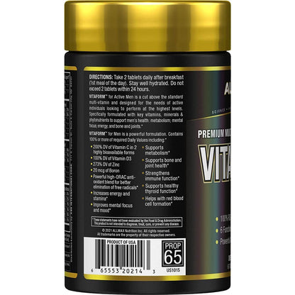 ALLMAX Nutrition Premium Vitaform, Performance Vitamin for Men, 60 Tablets - dailyvitalstore