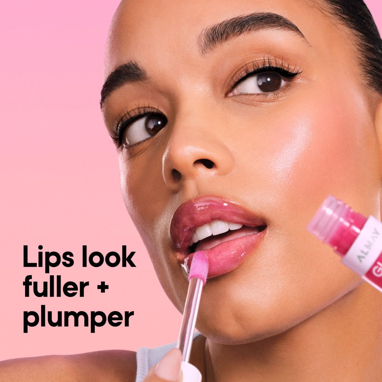 Almay Gleam Big™ Lip Serum, Hydrating and Moisturizing, Hypoallergenic Lip Gloss, Non-Sticky, 100 Positively Pink, 0.13 fl oz - dailyvitalstore