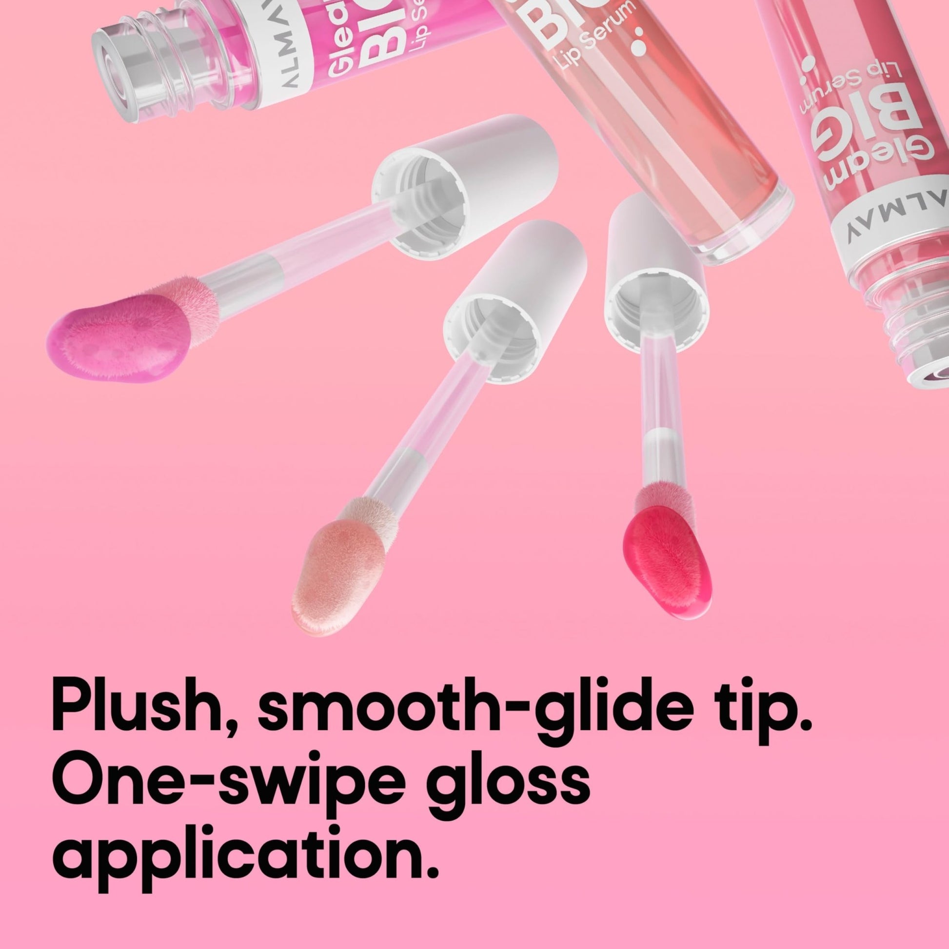 Almay Gleam Big™ Lip Serum, Hydrating and Moisturizing, Hypoallergenic Lip Gloss, Non-Sticky, 100 Positively Pink, 0.13 fl oz - dailyvitalstore