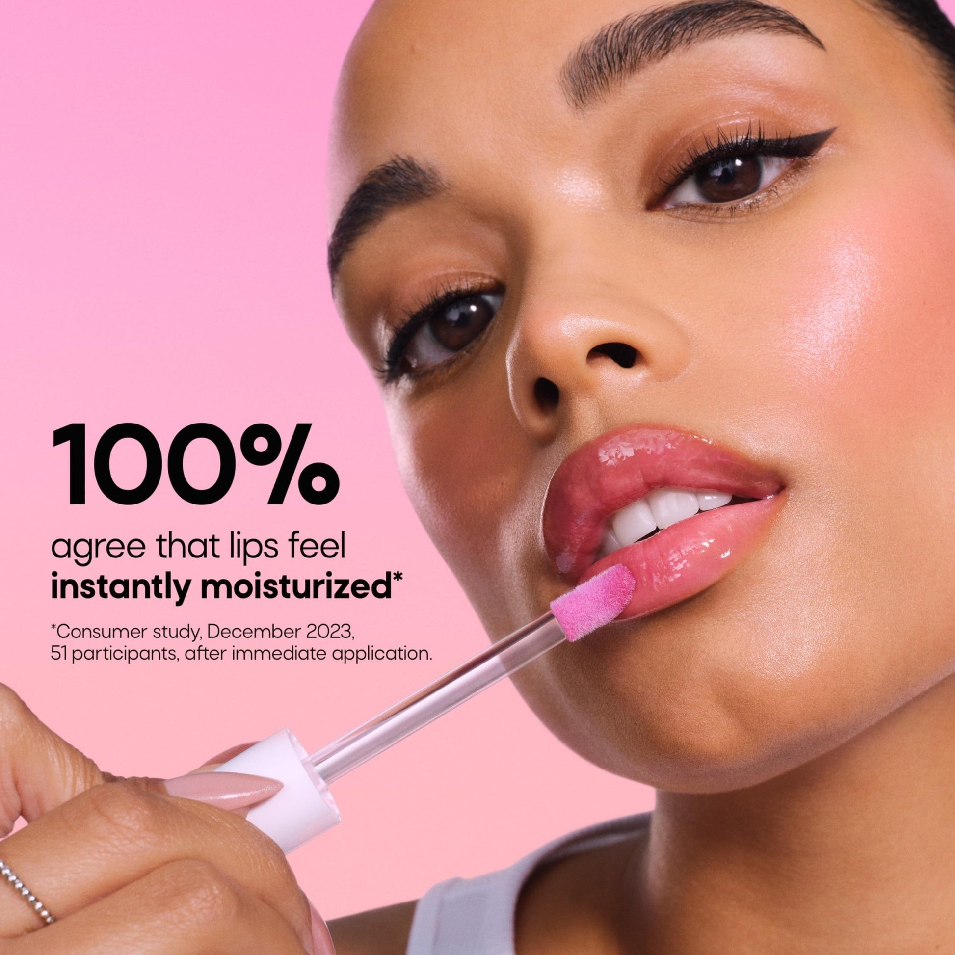 Almay Gleam Big™ Lip Serum, Hydrating and Moisturizing, Hypoallergenic Lip Gloss, Non-Sticky, 100 Positively Pink, 0.13 fl oz - dailyvitalstore