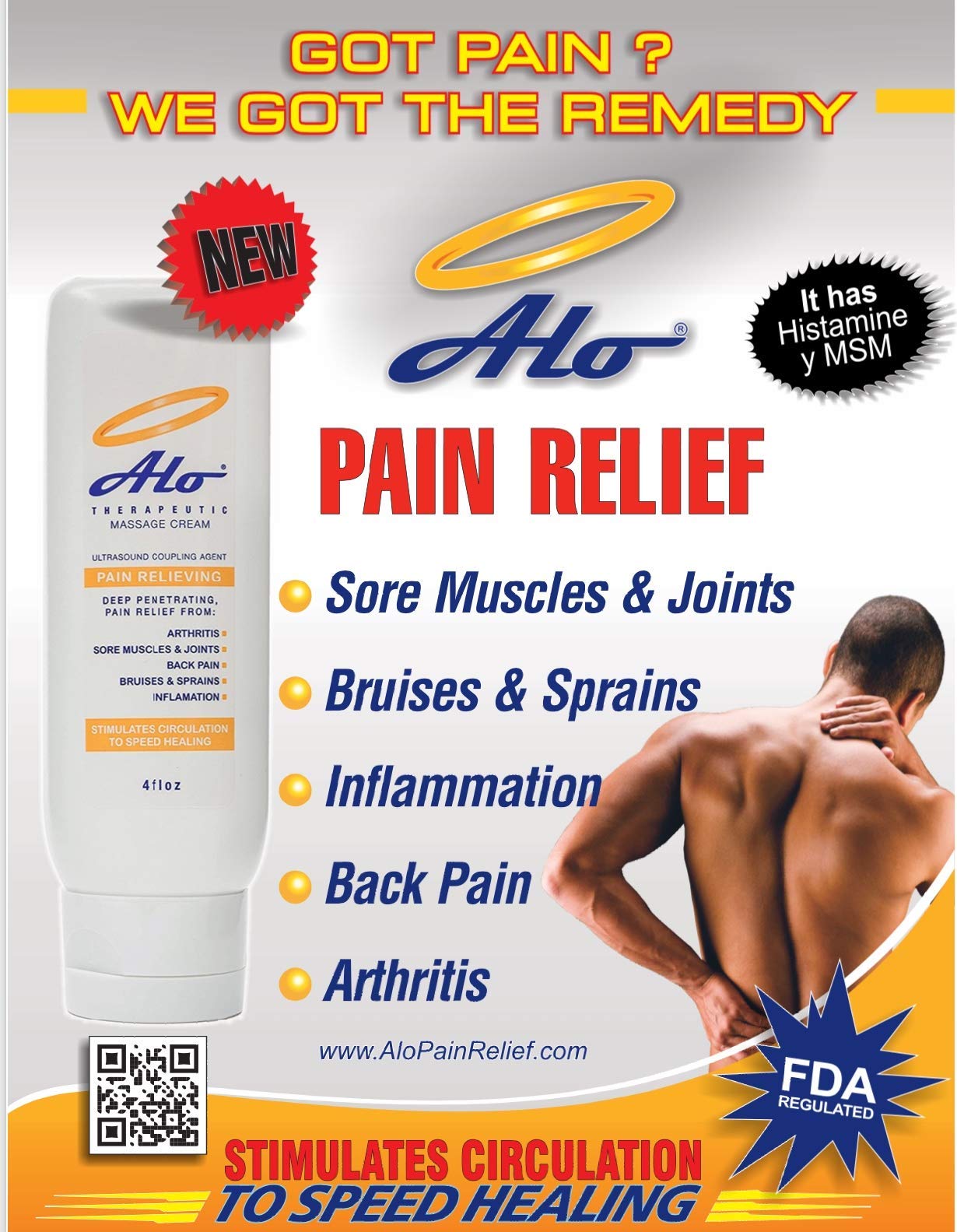ALO Pain Relief Cream Therapy(32 oz with Pump) for Arthritis, Back Pain, Sciatica, Plantar Fasciitis, Tennis Elbow, Sore Muscles & Joints Inflammation - Working Out Aches, Acute Pain and Chronic Pain - dailyvitalstore