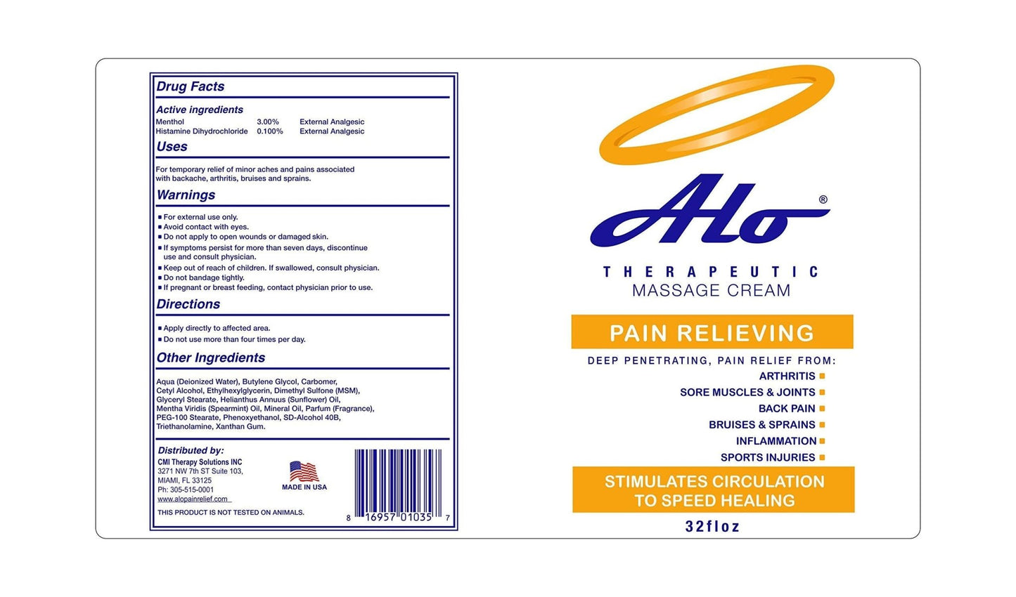 ALO Pain Relief Cream Therapy(32 oz with Pump) for Arthritis, Back Pain, Sciatica, Plantar Fasciitis, Tennis Elbow, Sore Muscles & Joints Inflammation - Working Out Aches, Acute Pain and Chronic Pain - dailyvitalstore