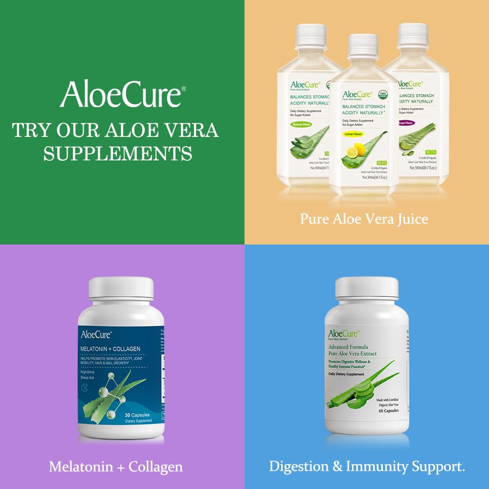 AloeCure VeraFlex Natural Joint Health, 60 Capsules, Clinically Tested Natural Plant-Based Formula to Support Comfort, Mobility and Flexibility - Featuring Organic Aloe Vera - dailyvitalstore