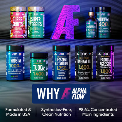 Alpha Flow (2 Pack) Liposomal Glutathione 1100mg – High Absorption Glutathione Supplement with Vitamin C, ALA & Phospholipid Complex – Liver Function, Skin & Immune Support – 240 Vegan Capsules - dailyvitalstore