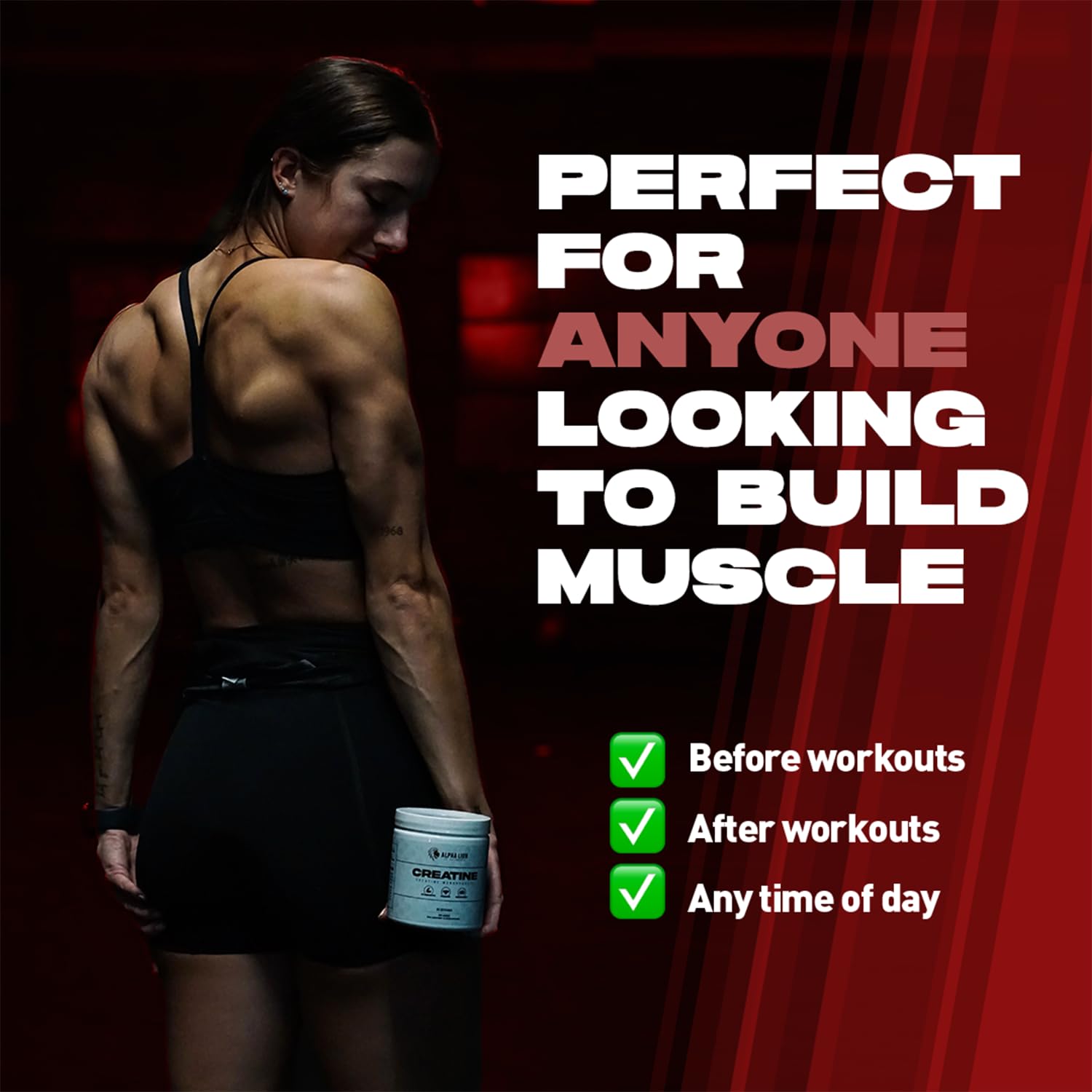 ALPHA LION Creatine Monohydrate Powder, 5000mg Per Serving (5g), Supports Muscle Strength, Power, Athletic Performance, Pure Creatina Monohydrata - dailyvitalstore