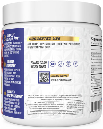 Alpha Lytes - Electrolyte Powder Daily Hydration Drink Mix - Sugar-Free, Zero Calorie Instant Formula with Trace Minerals and Antioxidants - dailyvitalstore
